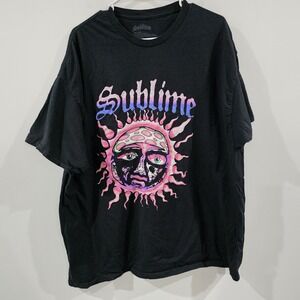Sublime Mens Graphic Band Tee T Shirt 2XL Black Sun Hippie Psychadelic Grunge